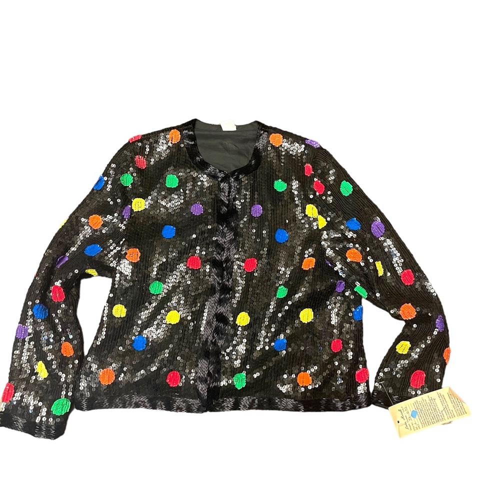 Polka dot multi colored sequin blazer